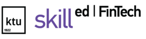 skilled fintech programme's purple and black logo. KTU black logo.