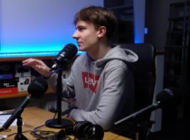 Person in a podcast
